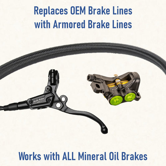 Armored Brake Hose for Mineral Oil E-Moto Brakes