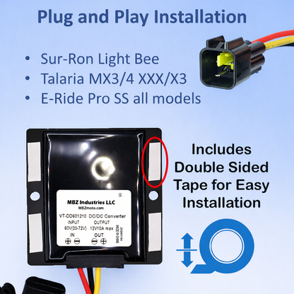 Surron Light Bee 12V DC Converter Upgrade (10A)