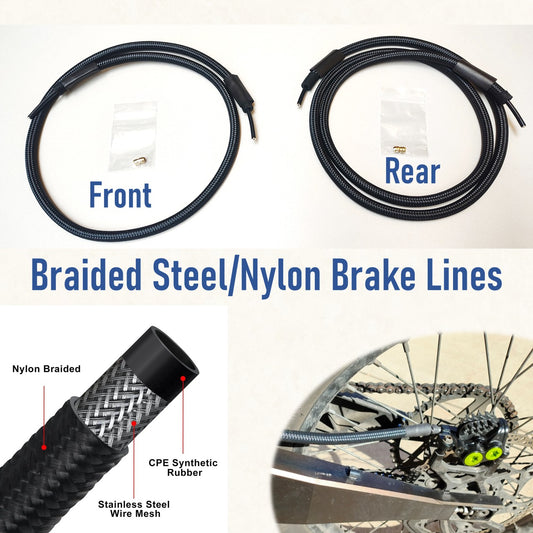 Armored Brake Hose for Mineral Oil E-Moto Brakes