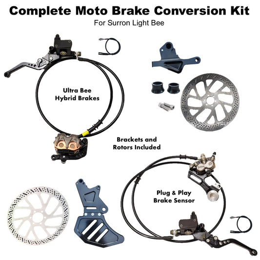 Ultra Bee Hybrid Brake Conversion Kit - Front and Rear Moto Brake Upgrade for Surron LBX